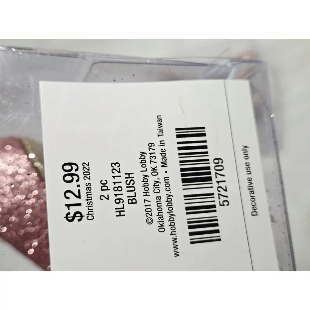 Pink Glitter High Heel 2 Sets Ornaments Hobby Lobby Blush Shoes Christmas Decor